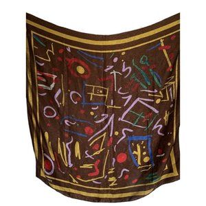 FENDI Colorful Graffiti Logo XL Silk Scarf